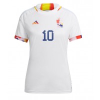 Camiseta Bélgica Eden Hazard #10 Segunda Equipación Replica Mundial 2022 para mujer mangas cortas